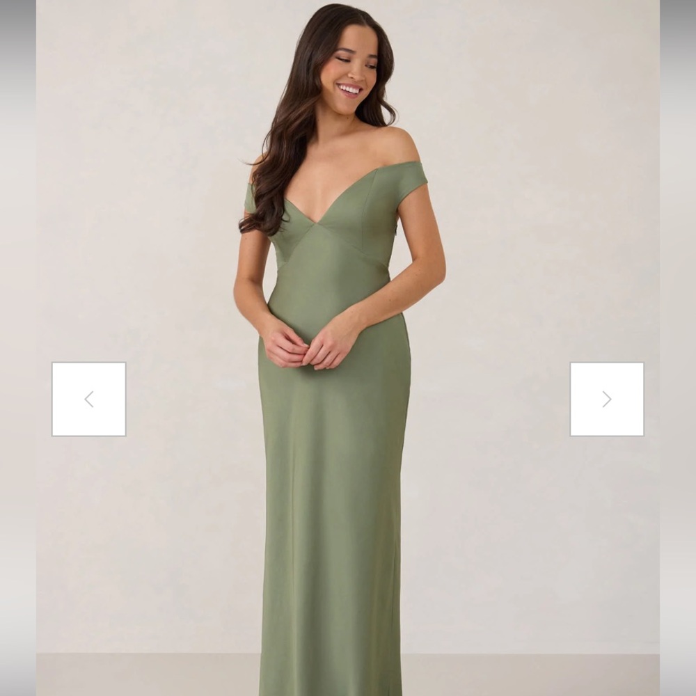 Trinity Olive Off-Shoulder Dress